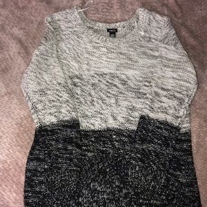 Grey and black knitted sweater